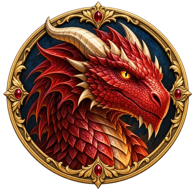 Separate red dragon emblem
